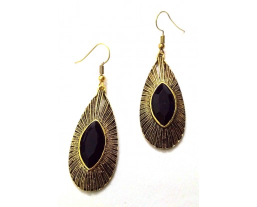 Golden Oxidized Earrings Jhumka Jhumki Jewelry Bollywood Drop Dangle Long EA276
